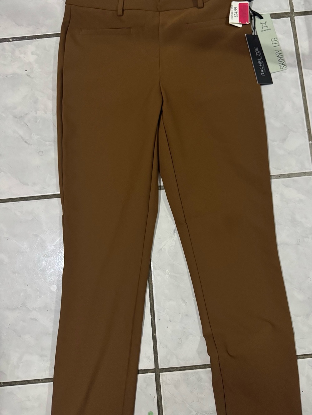 Rachel Zoe Girls' Skinny Leg Dress Pants - Camel Brown